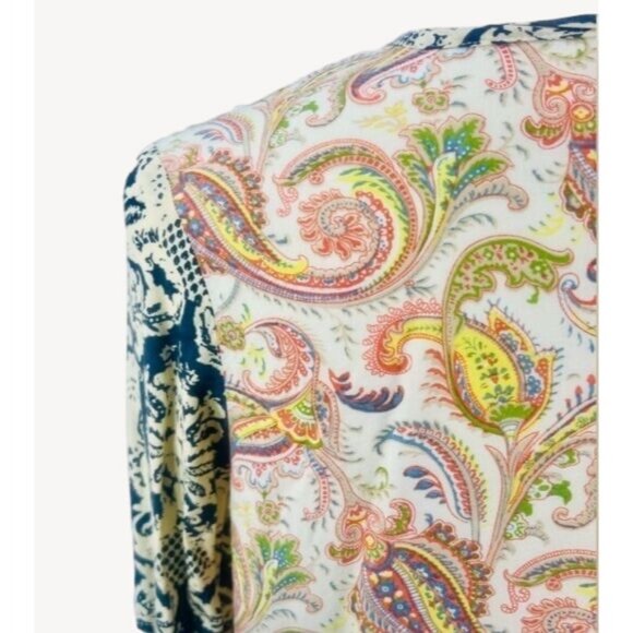 Artisan De Lux X Anthropologie Boho Paisley Asymmetrical Button Down Top - Picture 8 of 16
